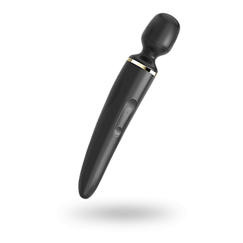 Вібромасажер Satisfyer Wand-er Woman (Black/Gold), водонепроникний, потужний, розмір XXL gigante.com.ua