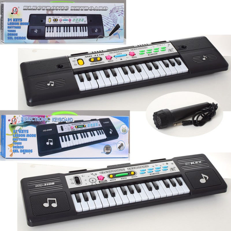 Синтезатор дитячий MQ3108-3118, 42 см, 31 клавіша, мікрофон, демо, 2 різновиди, фото 1