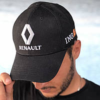 Кепка з логотипом RENAULT, брендова автомобільна кепка, бейсболка чорна РЕНО