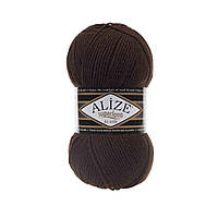 Нитки пряжа для в'язання напіввовна SUPER LANA KLASIK Супер Лана Класик № 26 - коричневий