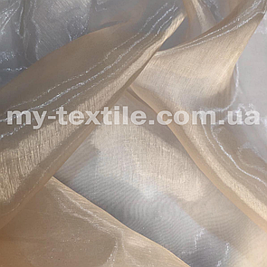 Тканина органза прозора з переливом 150 см однотон Бежевий