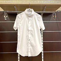 Качественная белая рубашка с коротким рукавом (шведка) для мальчика