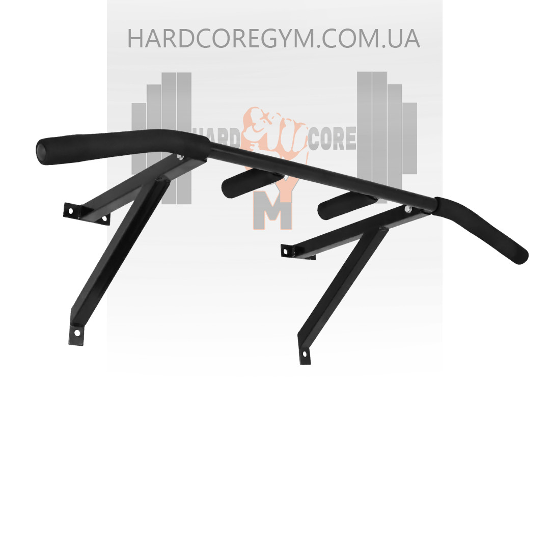 Турнік настінний/надверний чорний гнутий (40 см), фото 1