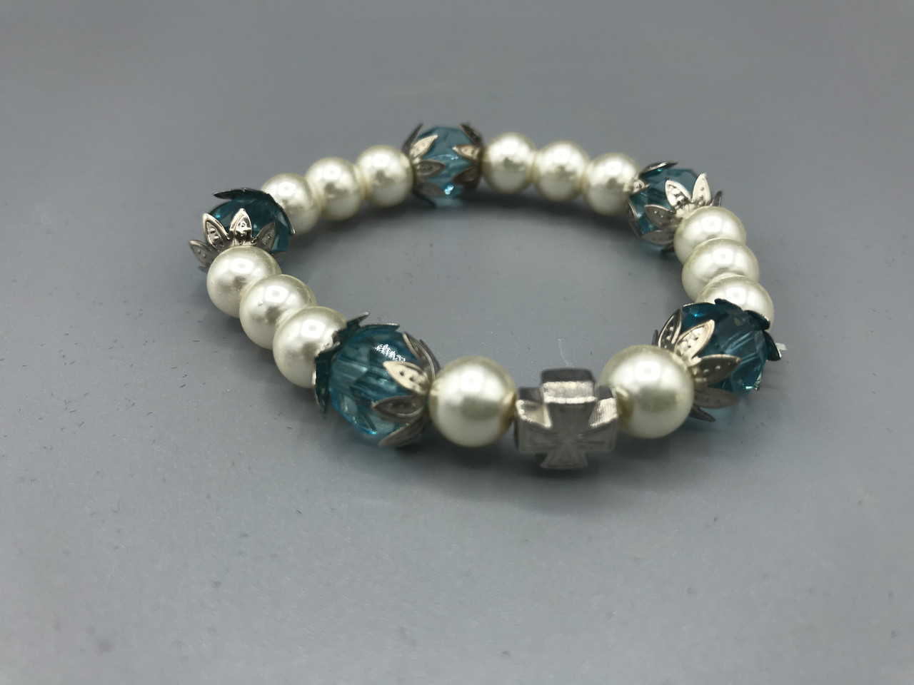 Браслет з камінням і хрестиком, фото 1