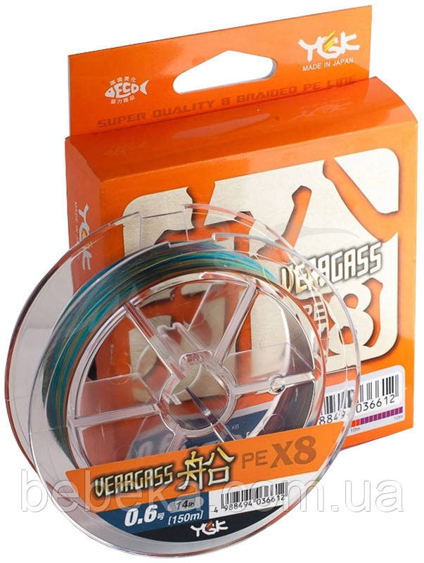 Шнур YGK Veragass Fune X8 - 100m connect #0.6/5.2 kg 10m x 5 colors (5545.02.69 )