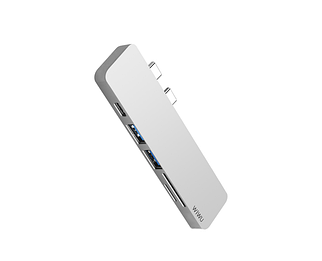 Адаптер WIWU T8 Lite USB-C Hub with 2 x USB 3.0, Micro SD Slot, SD Card Slot and Type-C Port Gray