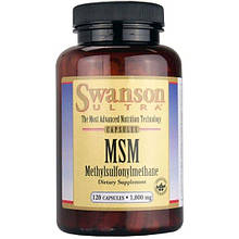 МСМ метилсульфонілметан, Swanson msm 1000 mg 120 capsules