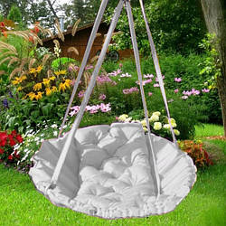 Підвісне крісло гамак для будинку й саду 96 х 120 см до 200 кг білого кольору