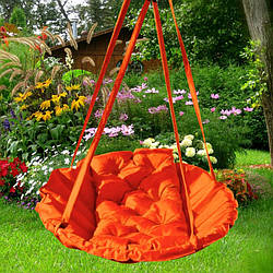 Підвісне крісло гамак для будинку й саду 96 х 120 см до 200 кг коралового кольору