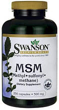 МСМ метилсульфонілметан, Swanson msm 500mg 250 capsules