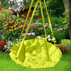 Підвісне крісло гамак для будинку й саду 96 х 120 см до 200 кг салатового кольору