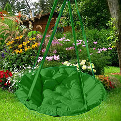 Підвісне крісло гамак для будинку й саду 96 х 120 см до 200 кг зеленого кольору
