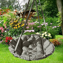 Підвісне крісло гамак для будинку й саду 96 х 120 см до 200 кг сірого кольору