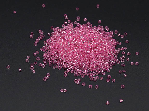 Прозорий рожевий Бісер №12/0 2.3мм. 100г/уп. Круглий Для рукоділля Намистинки для виробів і рукоділля, фото 2