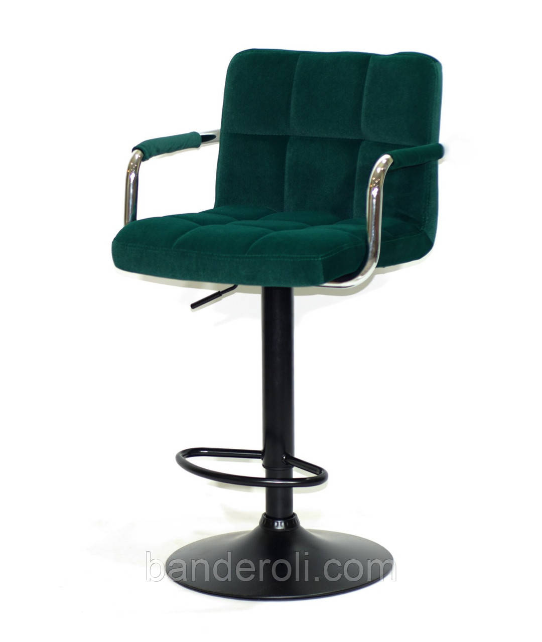 Барне крісло Arno Arm BAR BK-Base зелений оксамит В-1003 з підніжкою і підлокітниками, з регулюванням висоти, фото 1