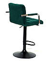 Барне крісло Arno Arm BAR BK-Base зелений оксамит В-1003 з підніжкою і підлокітниками, з регулюванням висоти, фото 2