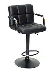 Барне крісло Arno Arm BAR BK-Base чорний екокожа з підніжкою і підлокітниками, з регулюванням висоти