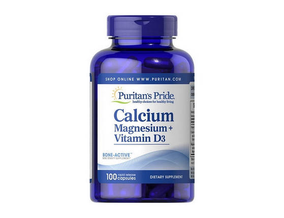 Кальцій магній Puritan's Pride Calcium Magnesium Vitamin D3 100 капс, фото 2