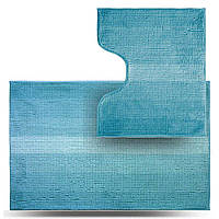 Набор ковриков для ванной комнаты Махрамат, голубой ТС
