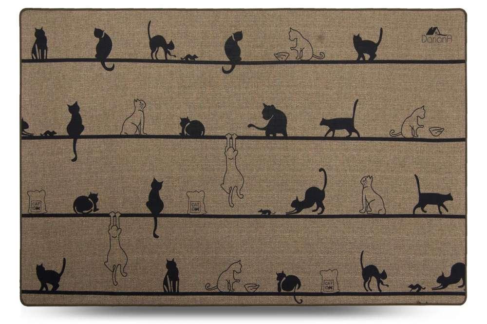 Універсальний килимок для будинку Льон, Cats, 60x90 см