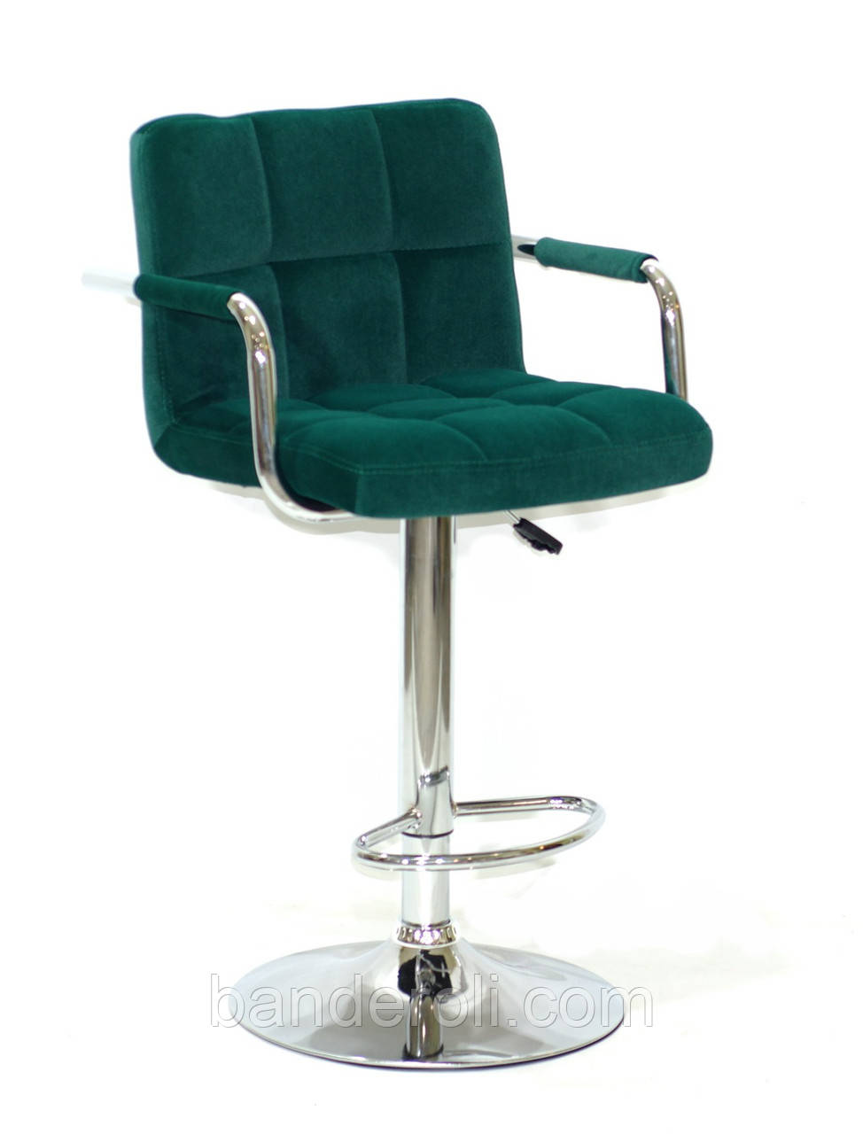 Барне крісло Arno Arm BAR CH-Base зелений-100 оксамит з підніжкою і підлокітниками, з регулюванням висоти, фото 1