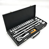 Набір ключів і насадок торцевих Mastertool CrV 1/2" 24 предмета (78-4124), фото 3