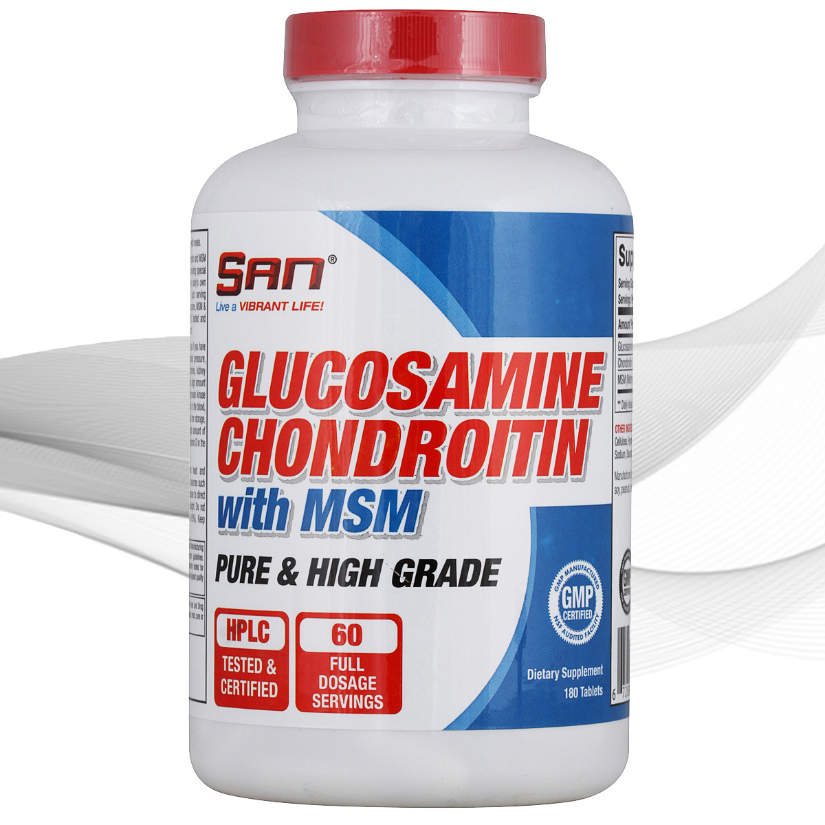 Для суглобів і зв'язок San Glucosamine Chondroitin MSM 180 caps