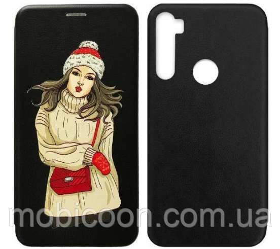 Чохол-книжка Level для Xiaomi Redmi Note 8 Black Winter Girl (ксиоми редмі нот 8)