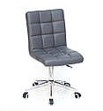 Крісло Augusto екокожа СІРИЙ 1001 Modern Office, хромованою хрестовиною з колесами, фото 4