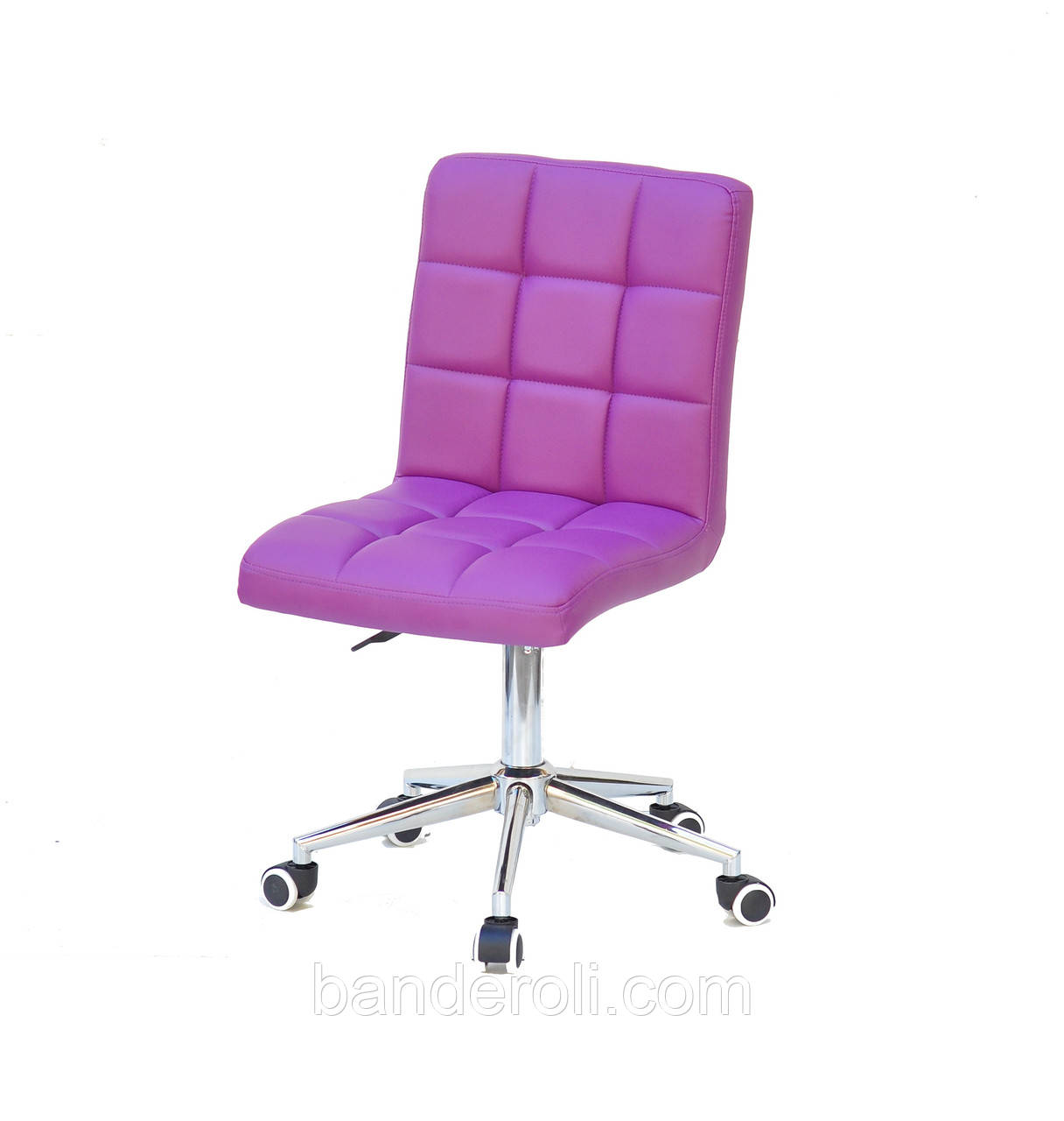 Крісло Augusto екокожа ПУРПУРНИЙ 1010 Modern Office, хромованою хрестовиною з колесами, фото 1