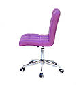 Крісло Augusto екокожа ПУРПУРНИЙ 1010 Modern Office, хромованою хрестовиною з колесами, фото 2