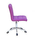 Крісло Augusto екокожа ПУРПУРНИЙ 1010 Modern Office, хромованою хрестовиною з колесами, фото 4