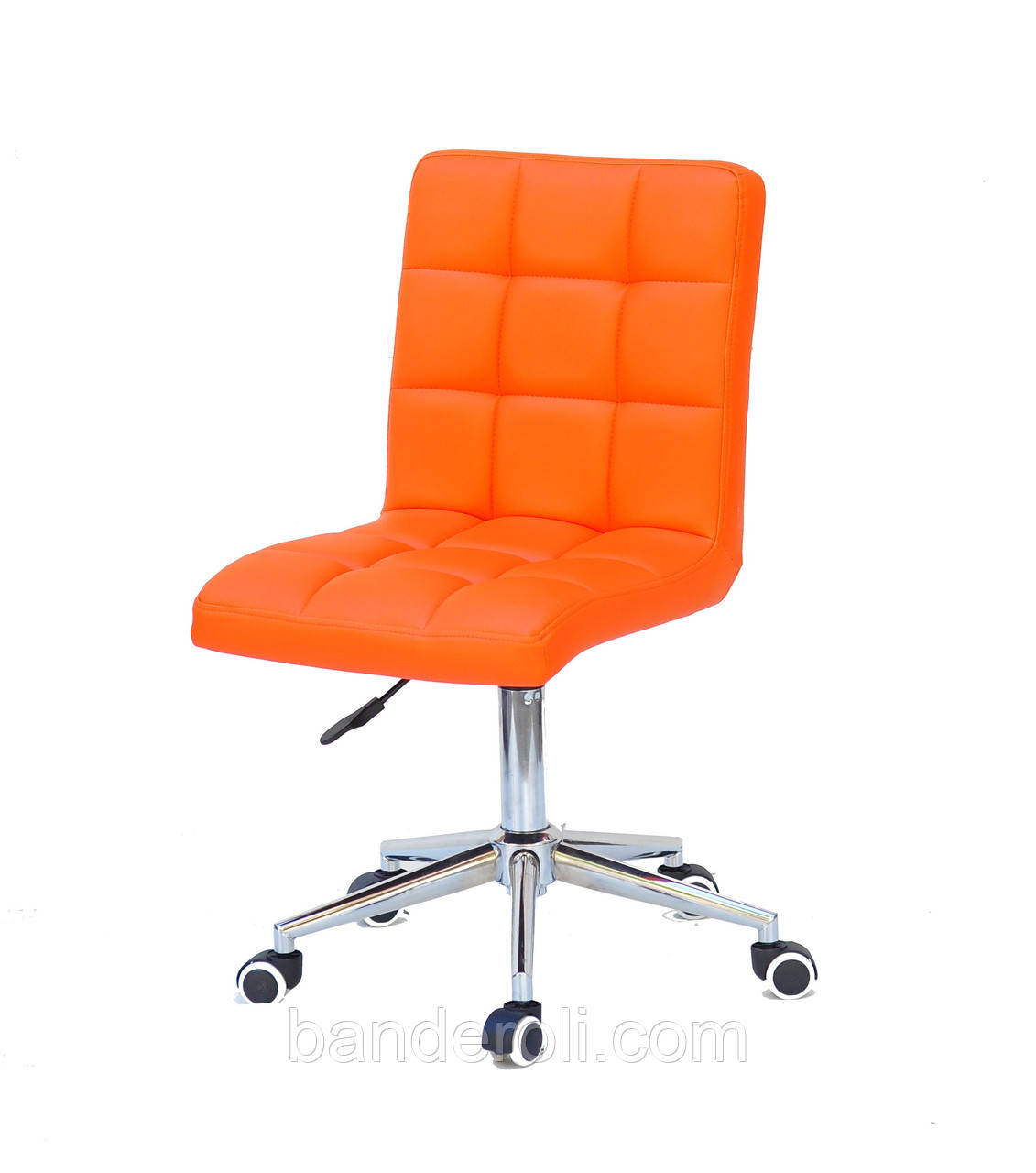 Крісло Augusto екокожа ОРАНЖ 1012 Modern Office, хромованою хрестовиною з колесами, фото 1