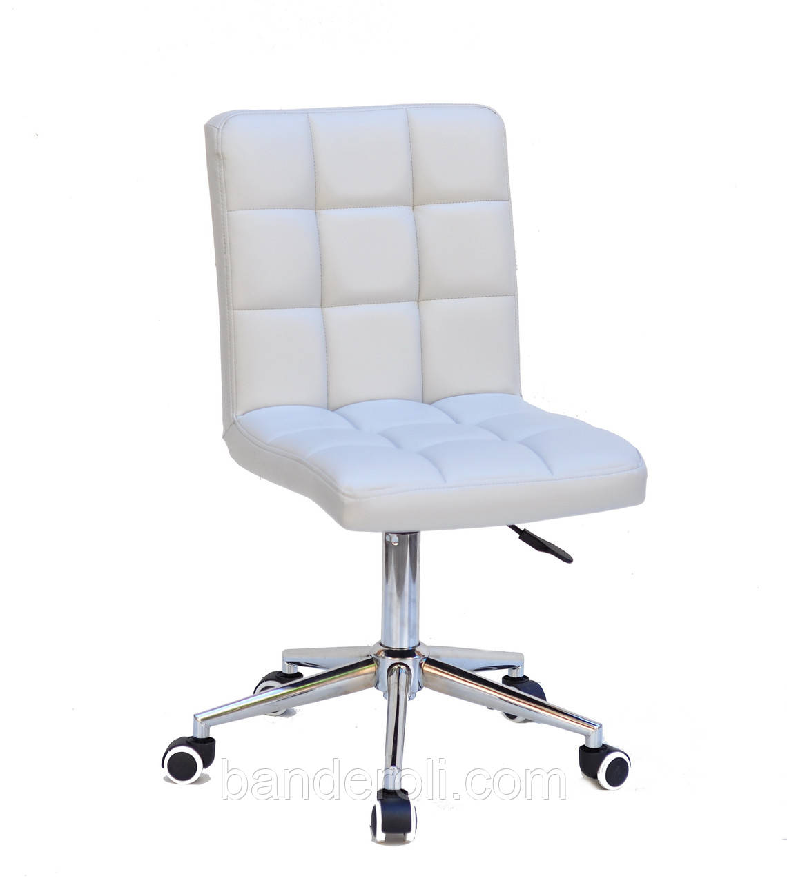 Крісло Augusto екокожа СІРИЙ 1008 Modern Office, хромованою хрестовиною з колесами, фото 1