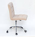 Крісло Augusto БЕЖЕВИЙ велюр B-10 Modern Office, хромованою хрестовиною з колесами, з регулюванням висоти, фото 2