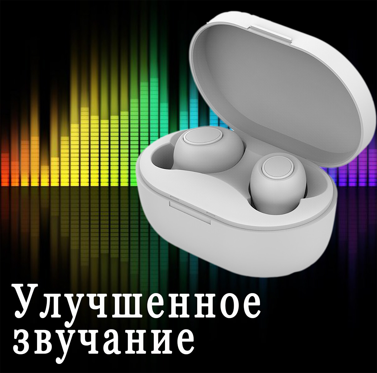 Наушники беспроводные блютуз Wi-pods M8 bluetooth 5.0 белые, изображение: улучшенная версия наушников Wi-pods - фото 5 - id-p980429956