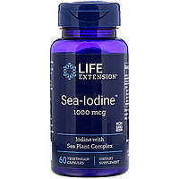 Морской Йод, Sea-Iodine, Life Extension, 1000 мкг, 60 вегетарианских капсул