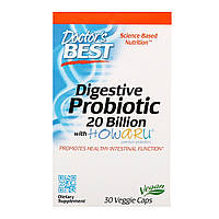 Пробиотики, Digestive Probiotic, Doctor's Best, 20 МЛРД КОЕ, 30 вегетарианских капсул