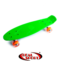 Скейтборд Penny Board Green SK120064 22in со светящимися колесами