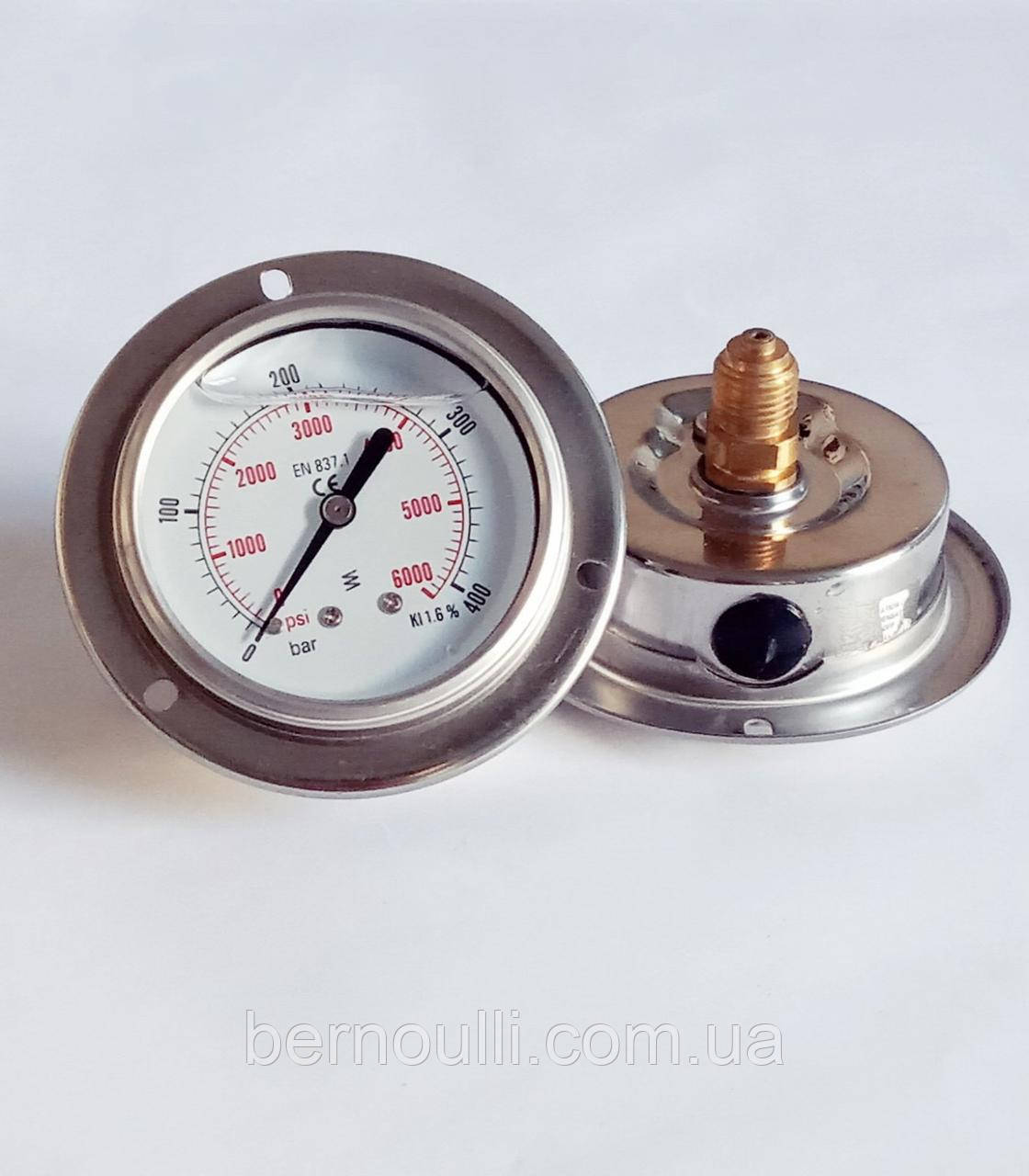 Манометр гліцериновий Ø63мм 400bar 1/4"