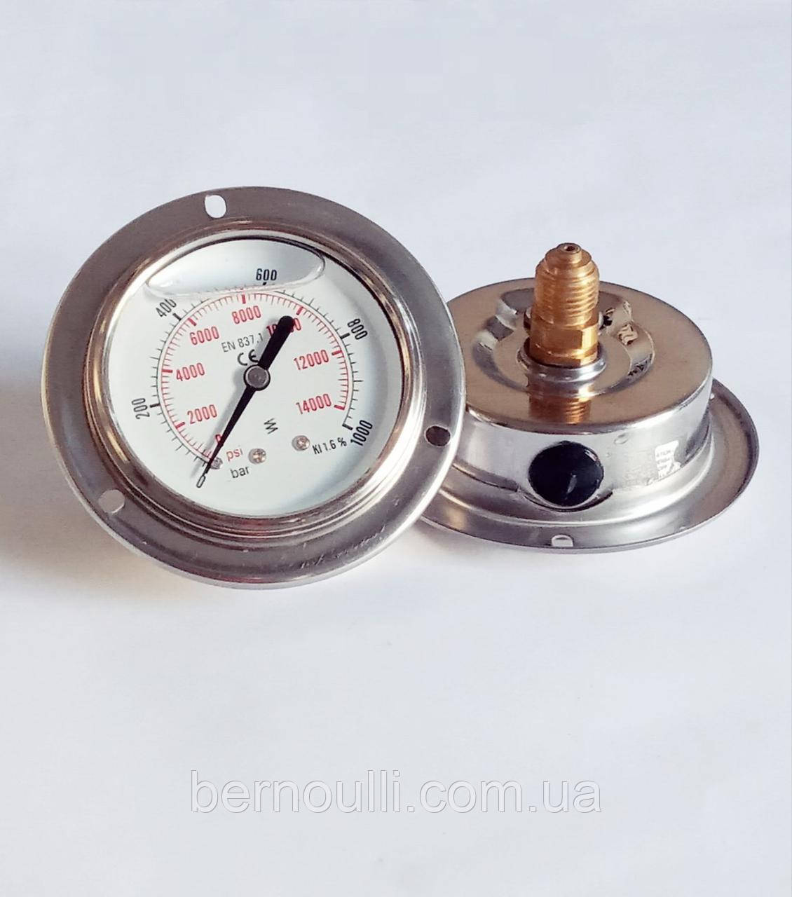 Манометр гліцериновий Ø63мм 1000bar 1/4"