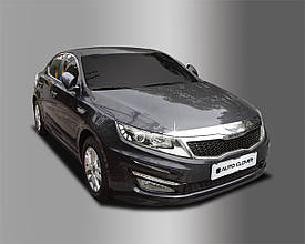 Дефлектор капота хромований (мухобійка) Kia Optima 2010-2014 (Autoclover D507)