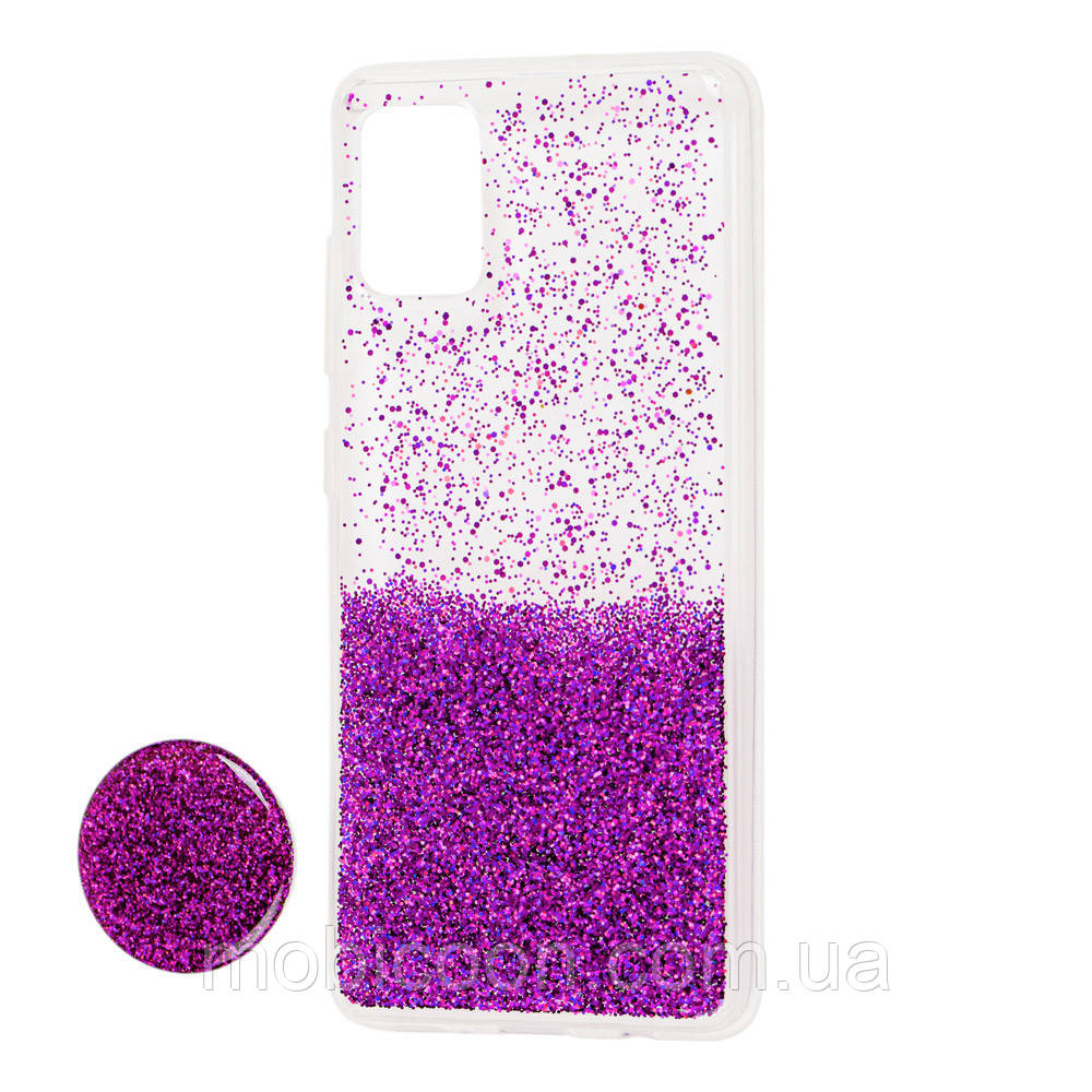 Чохол силіконовий Fashion popsoket для Samsung Galaxy A71 A715 violet (самсунг а71)