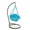 Підвісне крісло гамак для будинку й саду 80 х 120 см до 100 кг блакитного кольору, фото 2