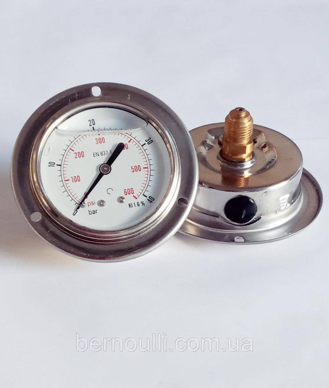 Манометр гліцериновий Ø63мм 40 bar 1/4"