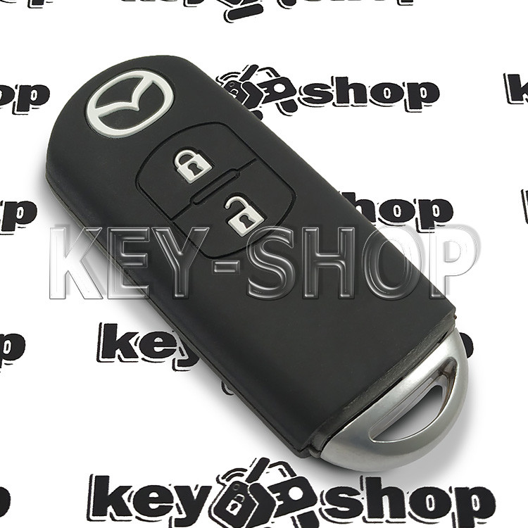 Чехол (черный, силиконовый) для смарт ключа Mazda (Мазда) 2 кнопки - фото 3 - id-p276621435