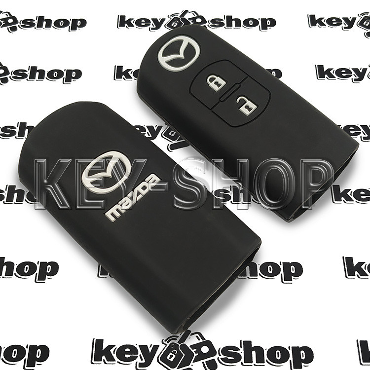 Чехол (черный, силиконовый) для смарт ключа Mazda (Мазда) 2 кнопки - фото 2 - id-p276621435