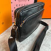 Чоловіча шкіряна сумка Giorgio Armani формату А4, фото 3