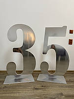 Объемная цифра из зеркального пластика 35 на подставке Manific Decor