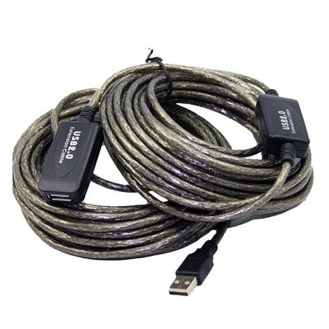 USB 2.0 подовжувач активний репітер, кабель AM - AF, 20м, фото 1